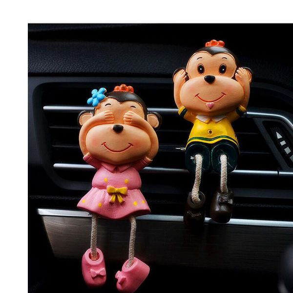

cdcotn cartoon creative resin monkey air conditioning air outlet perfume clip car accessories car freshener auto products