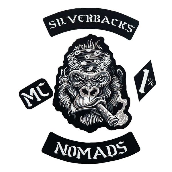 

NILADS SILVERBACKS 1% MC большой панк вышитое железо на бэккер-наклейке с эмблемой для джинс
