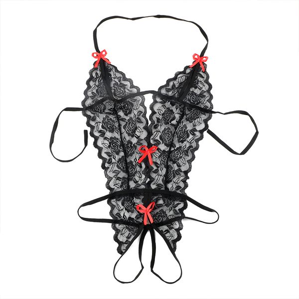

erotic lingerie costumes lace siamese perspective three-point underwear g-string lingerie products, Red;black