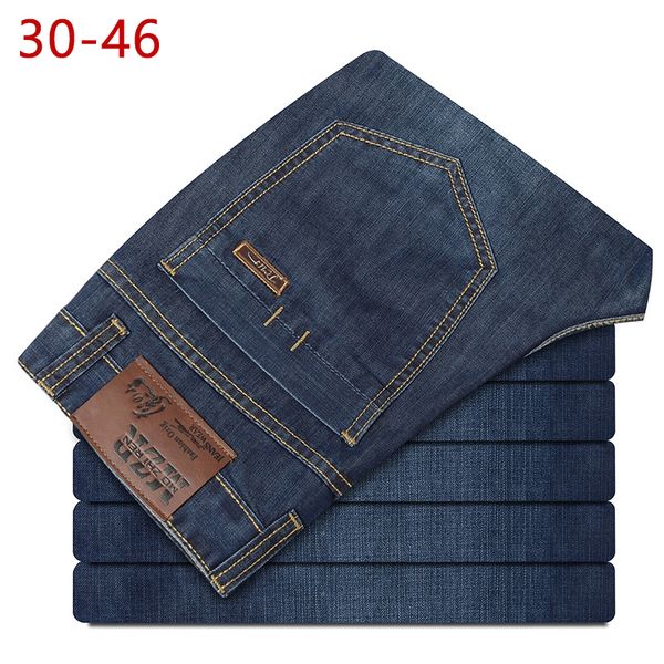 

icpans big size 30-46 denim man jeans casual lightweight stretch men's jeans spring classic, Blue