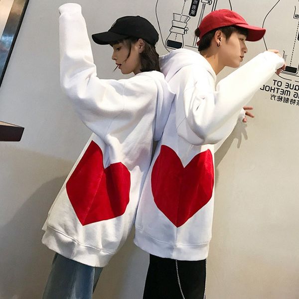

fashion-women men couple sweatshirt casual love heart jigsaw puzzle printed long sleeves hoodies lover butterfly embroidery jumper, Black