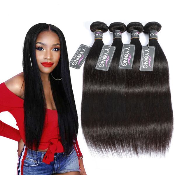 

оптовая virgin человеческие волосы ткут бразильские прямые выдвижения волос необработанные перуанский малазийский индийский волос пучки natu, Black