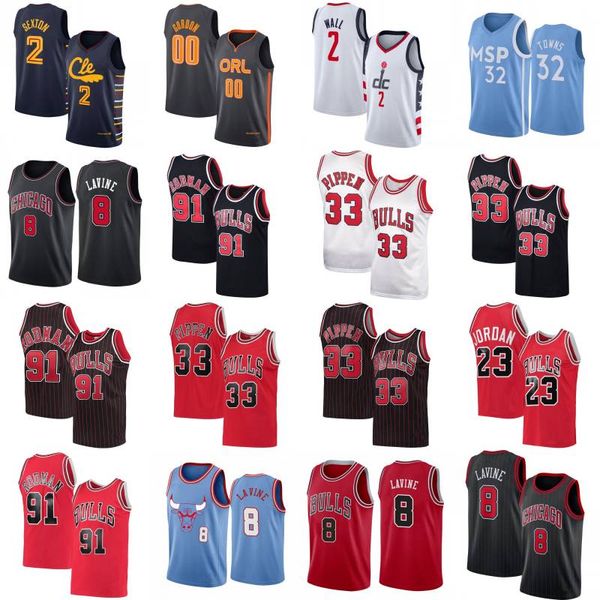 

collin 2 sexton basketball jersey mens city john 2 wall karl-anthony 32 towns zach 8 lavine scottie 33 pippen shirt, Black;red