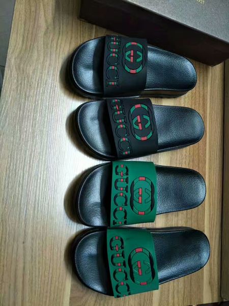 

Лето новый темно-зеленый повседневные тапочки дизайнер роскошный модный бренд большой размер сандалии повседневная нескользящие тапочки 38-46 X-01