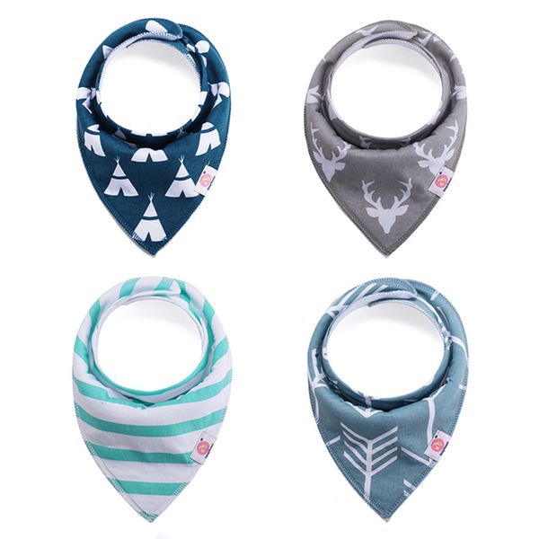 

4pcs/lot baby bandana bibs extra soft natural cotton baby drool bib for drooling and teething super absorbent baby shower gifts