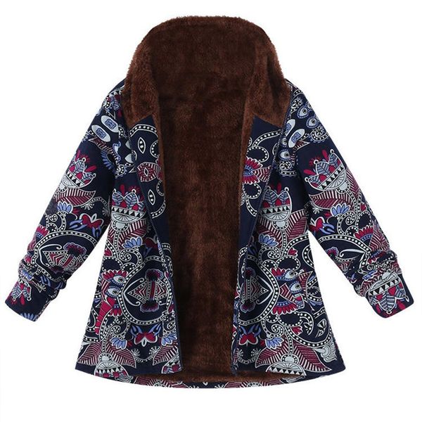 

plus size fleece coats femininas long sleeve warm coats winter large lapel collar pullover jackets women's coat, Black;brown