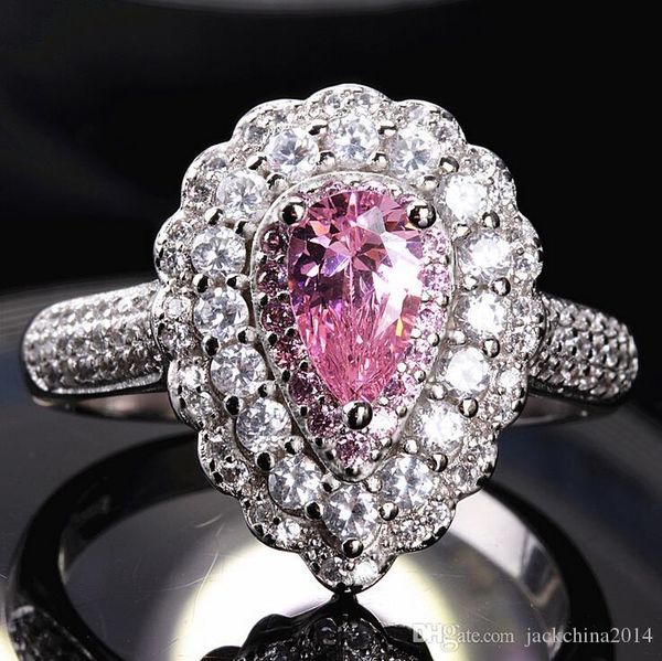 

victoria wieck stunning anique fashion jewelry 925 sterling silver pink sapphire cz gemstones party women wedding band heart ring gift