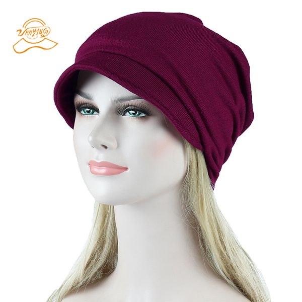 

with brim hat women crochet knit cap winter skullies beanies warm caps female knitted stylish hats for ladies fashion wholesale, Blue;gray