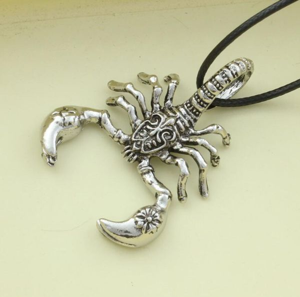 

10pcs men hip hop jewelry scorpio long chain gold silver color scorpion pendant necklace for men punk rock jewelry gift