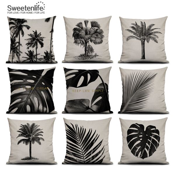 

sweetenlife tropical plants pattern cushion cover eco-friendly chair cushion 50cm x 50cm decorative pillow cover wholesale