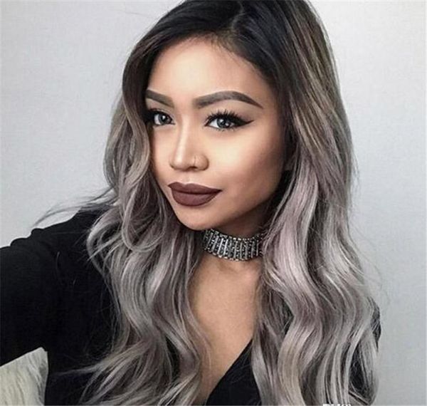 1btgray Full Lace Human Hair Wigs Bleached Knots With Baby Hair
