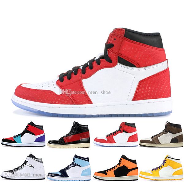 

1 High OG Travis Scotts Basketball shoes Spiderman Lakers UNC 1s top 3 Mens Homage To Home Royal Blue Men Sport Designer Sneakers Trainers