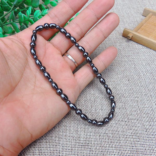 

fashion beach jewelry natural magnetic black gallstone health care anklets for women girls ankle leg chain charm beads bracelet, Red;blue