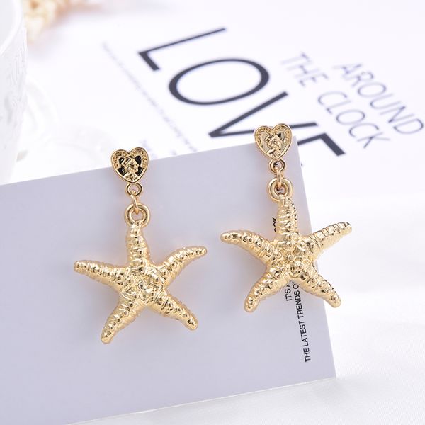

fashion handmade dangle long earrings 2019 shell ethnic vintage statement starfish earrings for women wedding jewelry, Silver
