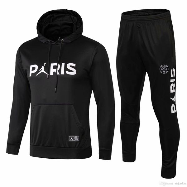 

3 uit dhl 18 19 p g pari black track uit hoodie 2018 2019 cavani occer jer ey mbappe training uit with port pant