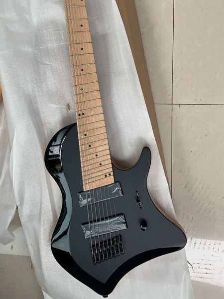 

multi scale 8 string electric guitar black 24 frets fanned frets black hardware custom signature guitars