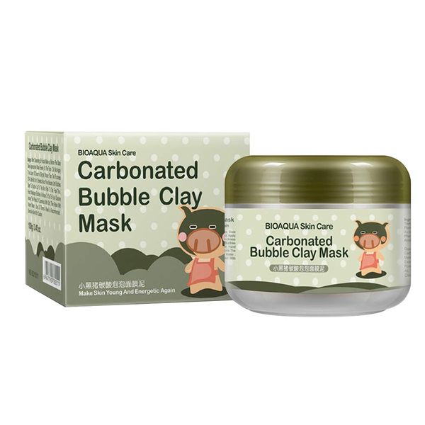 

bioaqua carbonated clay bubble face mask moisturizing pore deep cleansing black mud bubbles peel off mask beauty