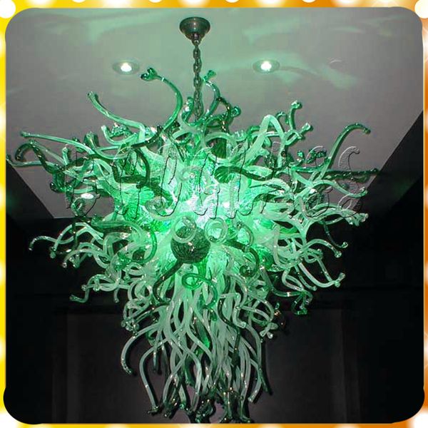 

green decor aqua blue art glass lamps led light source 100% hand blown glass chain chandelier light fixture