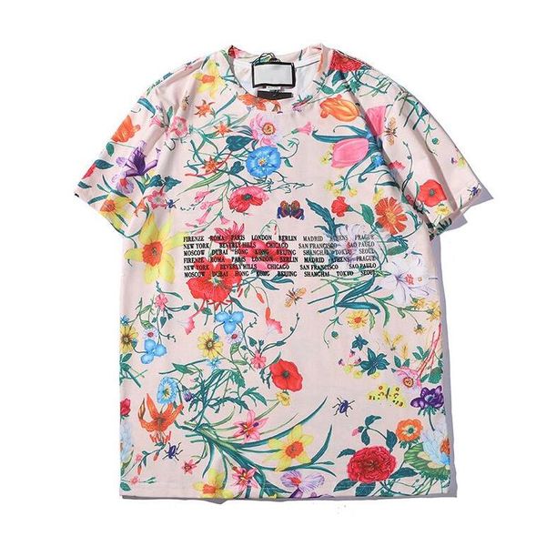 

fashion mens women t shirt 20ss summer tshirts with letters breathable short sleeve mens with flowers tee shirts high quality, White;black