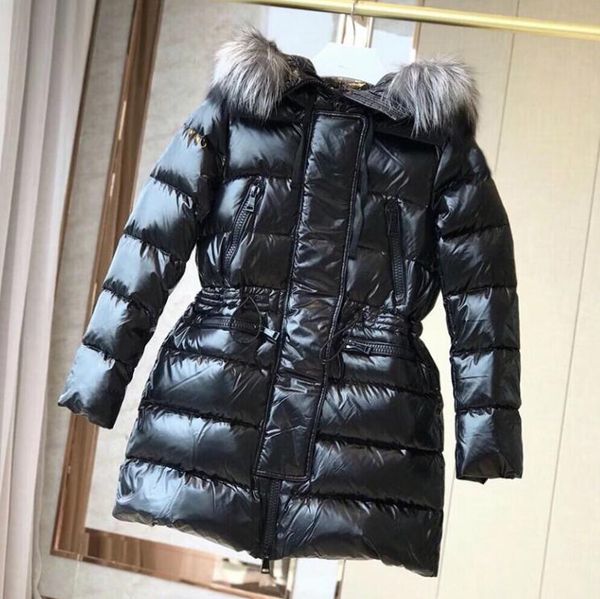 

роскошное doudoune женщин дизайнера вниз пальто зимних длинных курток мода теплой женской одежда мода открытого wear ветровка 2 цвета, Black