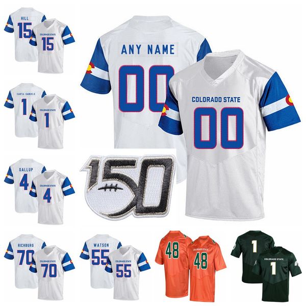 

custom colorado state csu college football jerseys marcus mcelroy jersey jaylen thomas jamal hicks k.j. carta-samuels izzy matthews stitched, Black