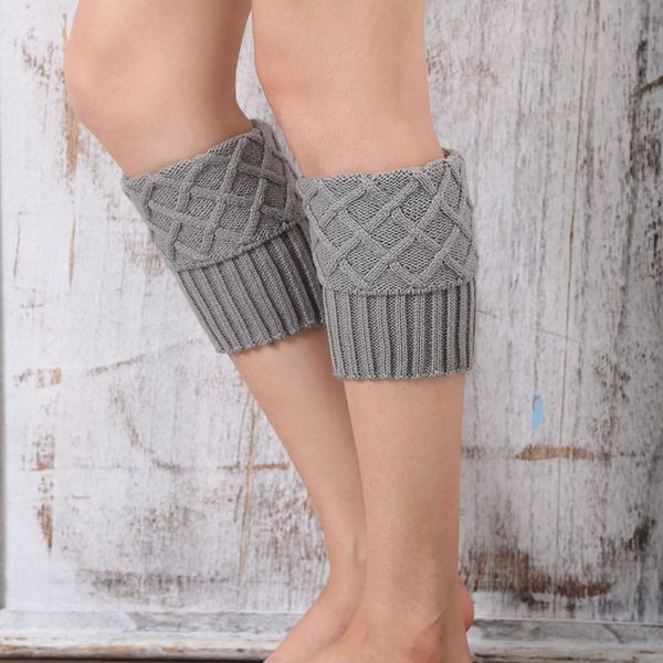

women knit leg warmer short boot cuffs buttons crochet boot socks knitted gaiters for autumn winter sports socks, Black
