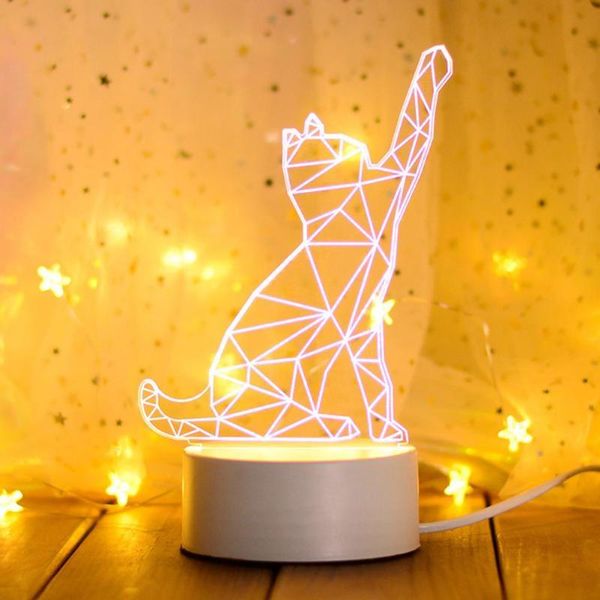 

colorful 3d led night lamp cat shape child gift new year home bedroom decor indoor light for home and bedroom decor