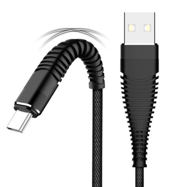 

1M Flexible USB Cables High Tensile 2A Charging Lines Data Cables Nylon Braid Type-C Cable For Phone iPad Samsung Huawei Charger Sync Cables