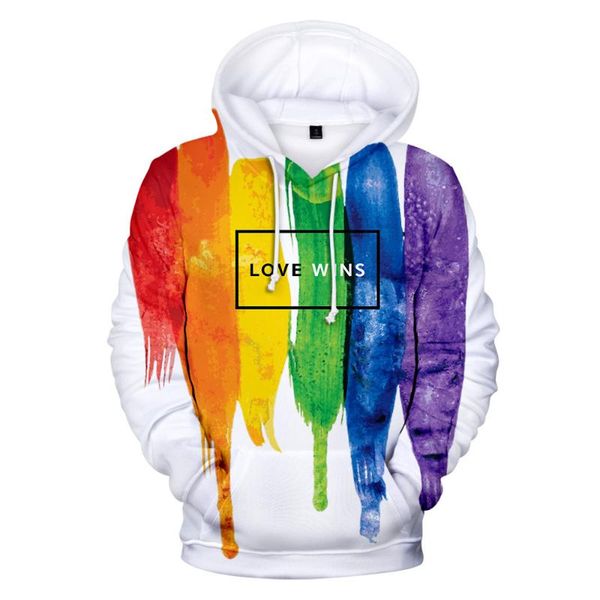 

fashion pride lgbt clothes gay love lesbian rainbow flag design hoodies sweatshirt women/men streetwear hoodie, Black