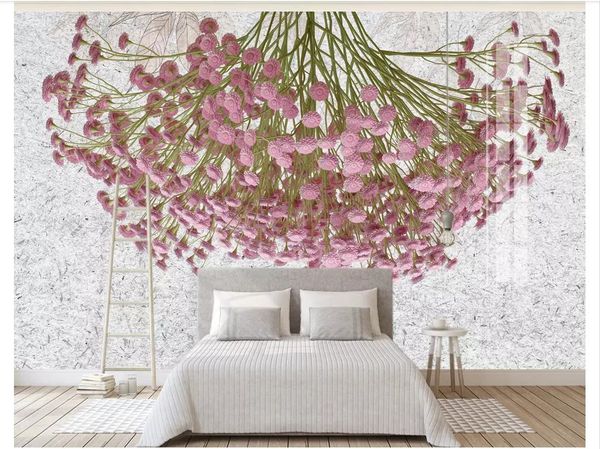 

3d wallpapers custom p mural wall paper new beautiful 3d stereo pink floral relief background wall painting papel de parede