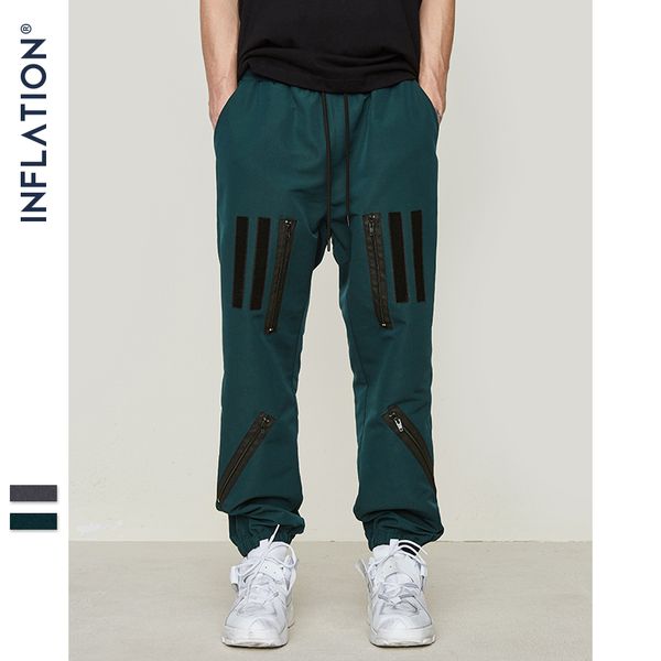 

inflation zipper patchwork cargo harem pants mens casual joggers baggy tactical trousers harajuku streetwear hip hop pants 9348s, Black