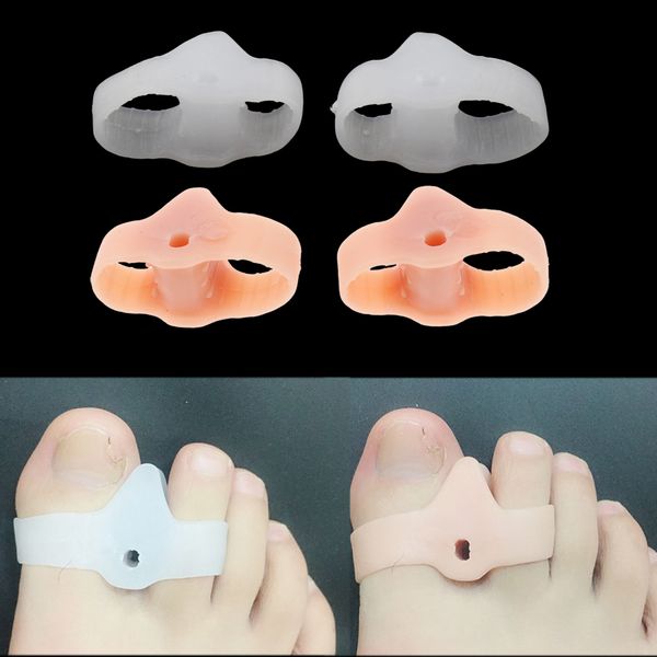 

6 pairs silicone gel toe separators bunions hammer toes spacers white skin color, Black