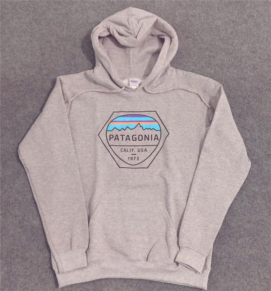 

fashion-мужская мода марка patagonia толстовки скейтборд streetwear с капюшоном толстовки женщин 1973 письмо печать толстовки hommes пуловер, Black