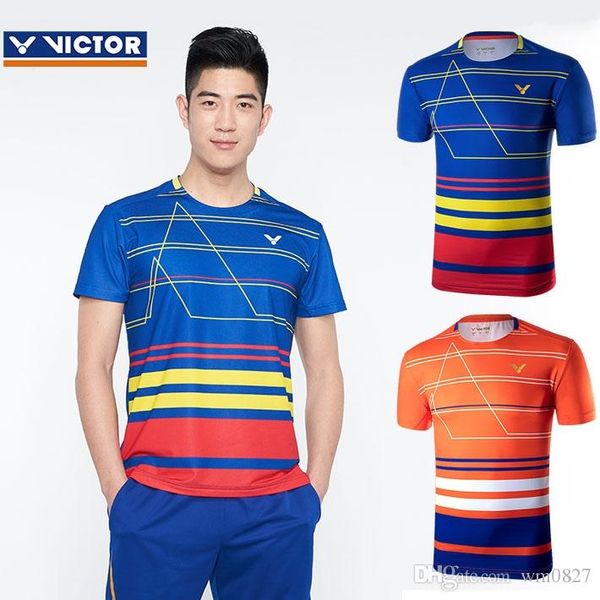 

2018 new victor tennis shirt , men women tennis wear, victor badminton t shirt , ping pong shorts , quickly dry table tennis jersey clothes, White;yellow
