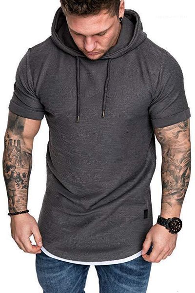 

solid short sleeved homme summer mens clothing fashion designer hooded mens tshirts sports, White;black
