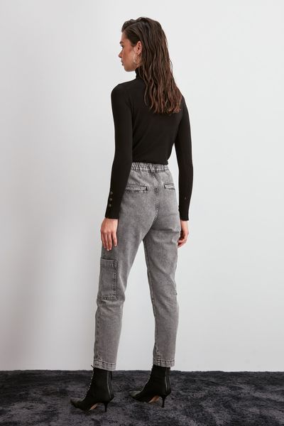 

trendyol-flushing beli wheel high bel mom jeans twoaw20je0345, Blue