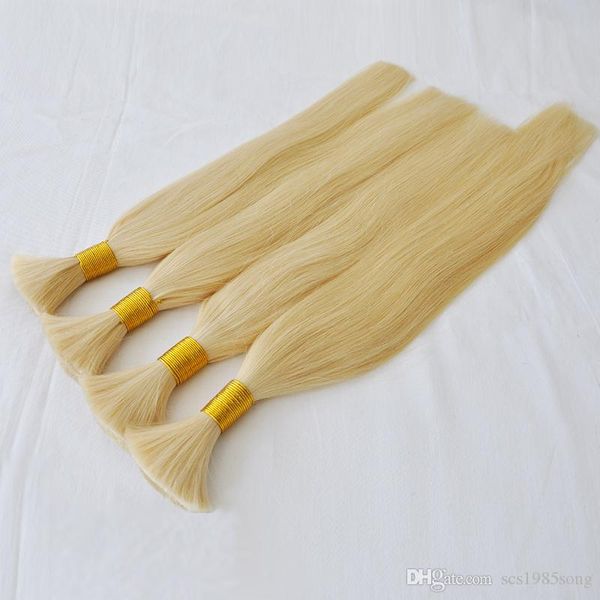

dhgate selling 300gr straight wave human mini braiding hair no weft 100 blonde color brazilian hair bulk for braiding, Black