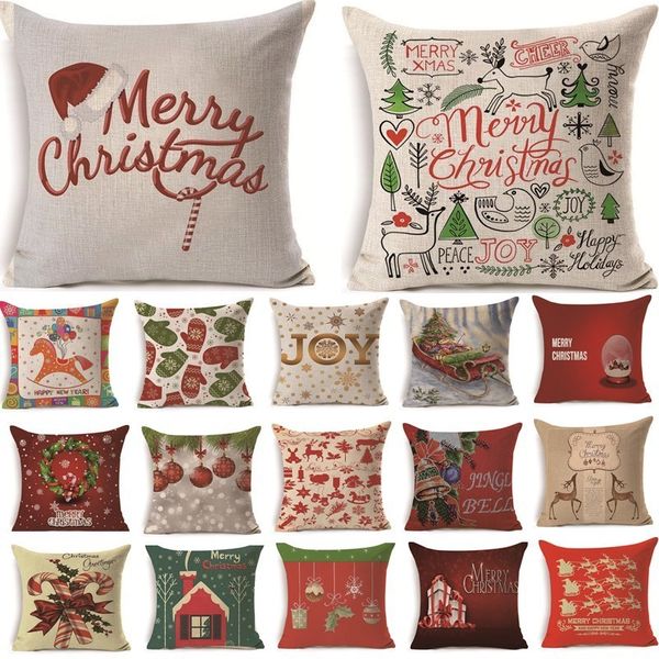 

1pcs 43 * 43см рождество deer подарки pattern хлопок белье подушка подушка штурман диван декоративные наволочки, 40484
