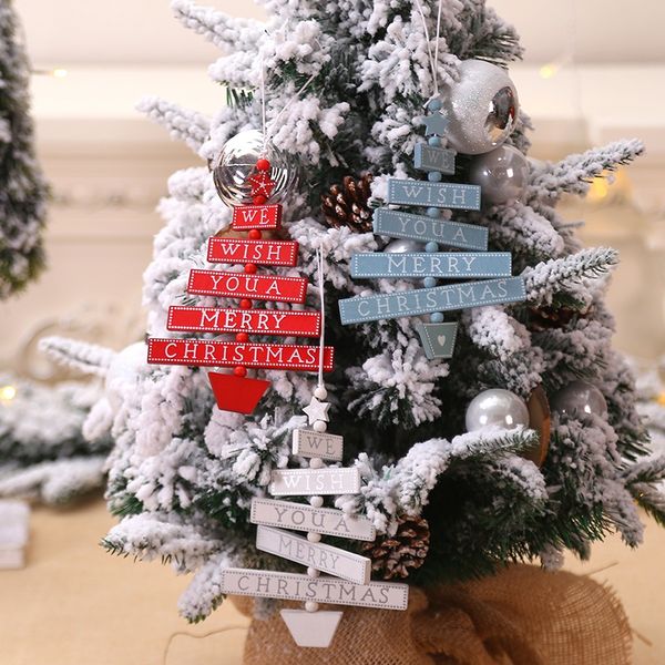 

wood christmas tree pendant wish you a merry christmas holiday decor gift xmas decor home party decorations