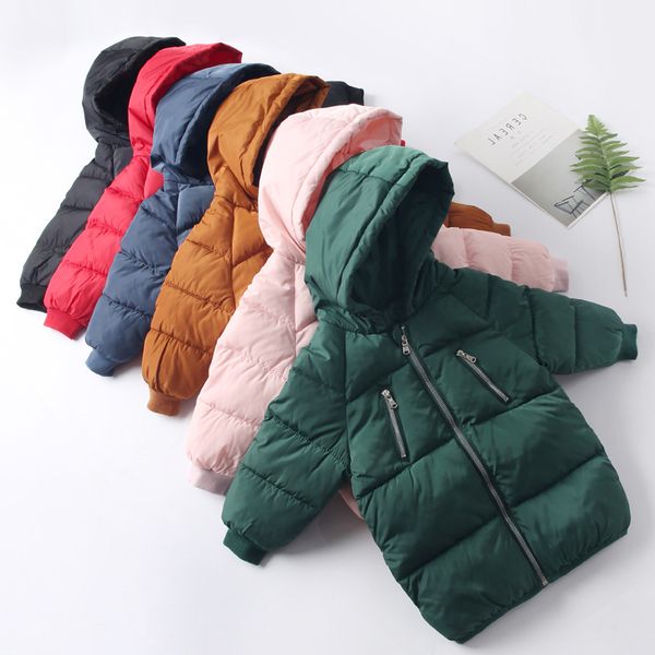 

Kids Parkas Boys outerwear Thicken Girls clothes warmed for winter Down Coat feminino Boys Girls lengthen tops, Red