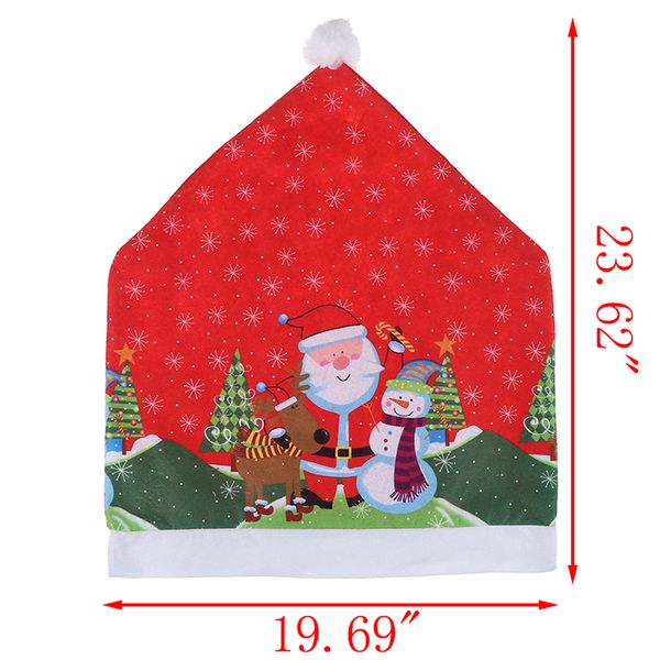 

christmas snowflake chair cover back print old man snowman chair cover set back dress up decoration