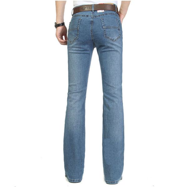 

men's jeans men light blue micro korean slim pants flare