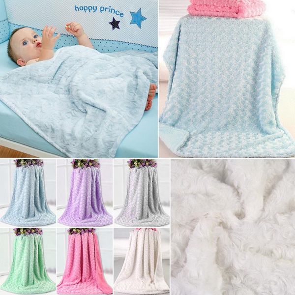 

didihou solid color boy girl warm sleeping blanket baby newborn soft fleece blanket wrap swaddle bedding beach towel 102x76cm