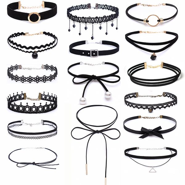 

2019 new styles bijoux love vintage triangle geometry tattoo waterdrop clavicle choker necklace for women chain jewelry, Silver