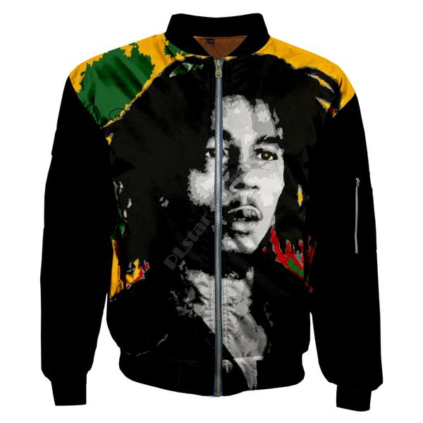 

plstar cosmos new fashion casual 3dfullprint men/women reggae bob marley hip hop zipper/bomber jackets/hoodies/hoodie s-7, Black;brown