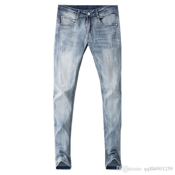 

2020 new straight mens designer jeans distressed ripped skinny tiger head embroidery causal mens denim pants slim fit trousers size 29-38, Blue