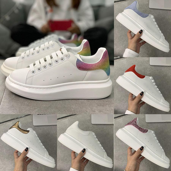 

with box]2020 designer fashion luxury alexander mcqueens mcqueen mqueen men women shoes baskets sneakers 00213f125#, Black