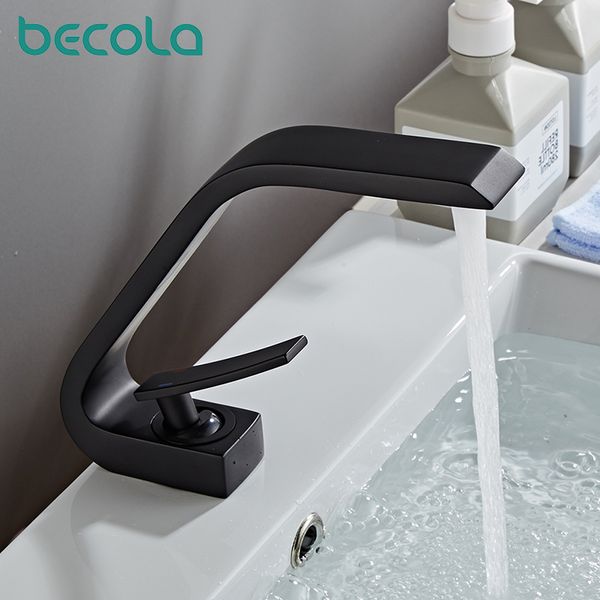 

becola modern fashion brass basin faucet black bathroom copper basin faucet cold tap water mixers single handle tap