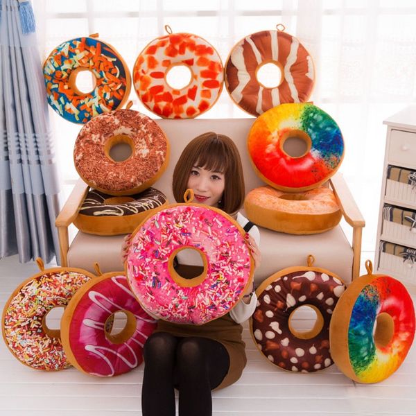 

creative cartoon donuts cushion sofa chair decorative pillow fashion plush pp cotton pillow toy gift 40cm fa2774