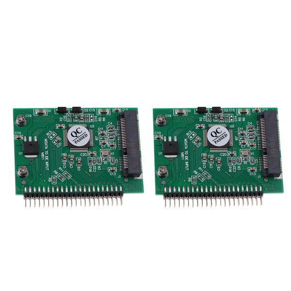 

2x msata ssd to 2.5'' 44pin ide male hdd converter adapter card for computer